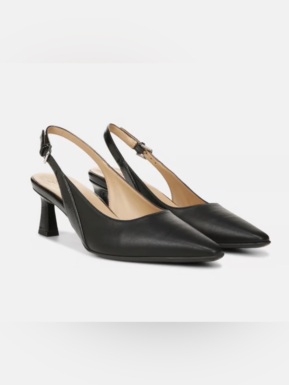 Naturalizer Black‎ Leather Slingback Heels